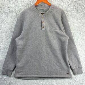 Stanley Thermal Waffle Knit Henley Shirt Mens 2XL Gray Sherpa Lined Workwear